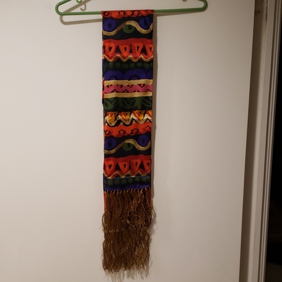 Colorful 100% Silk Scarf - Picture 6 of 7